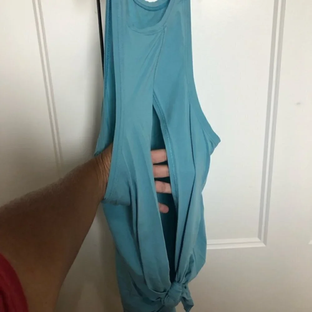 Light Blue lululemon open tie back Tank Top size 6